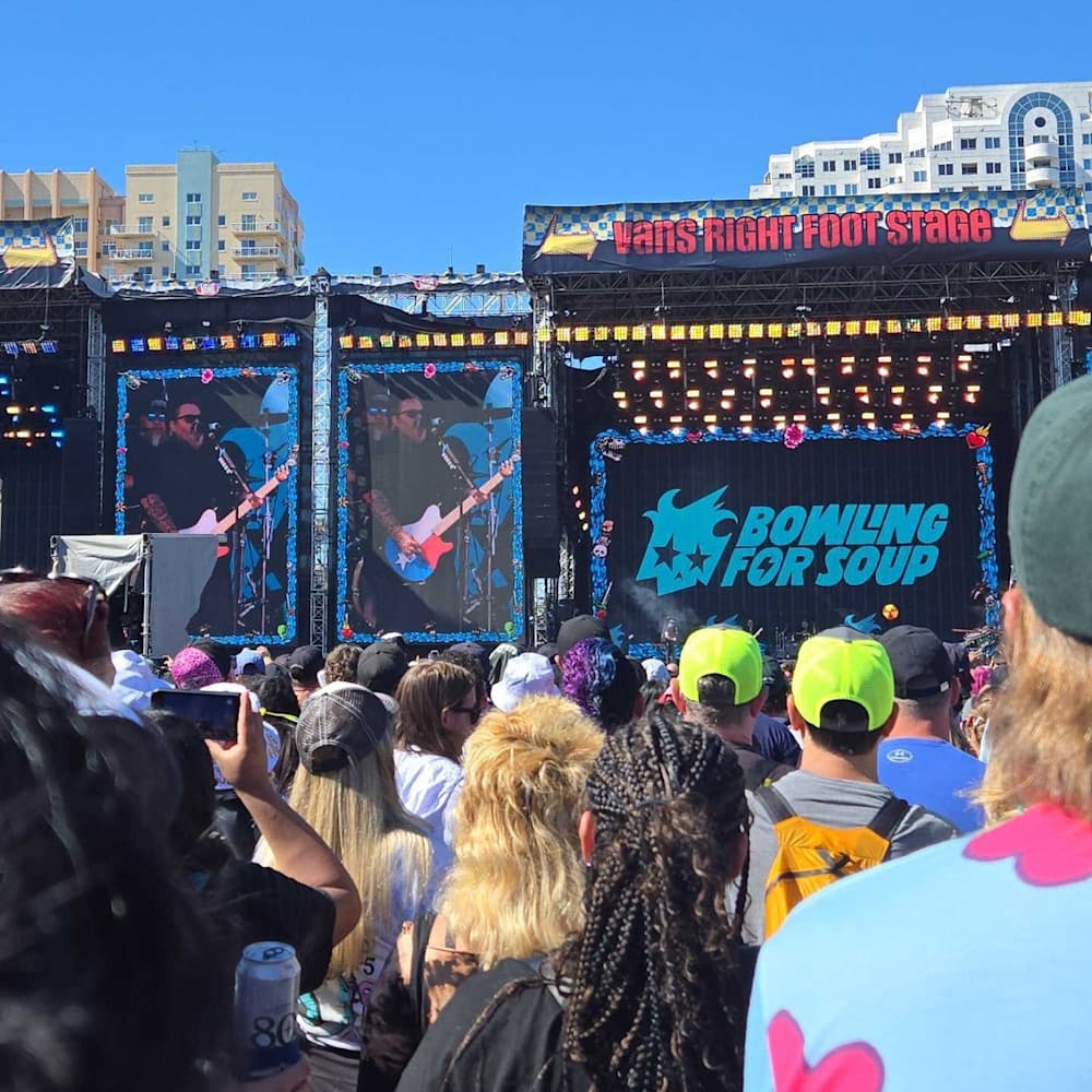 Bowling for Soup plays on the Right Foot Stage at the Vans Warped Tour 2025.